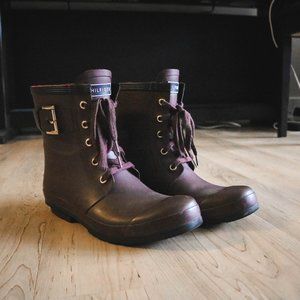Tommy Hilfiger Purple Lace Up Rain Boots Women's 8